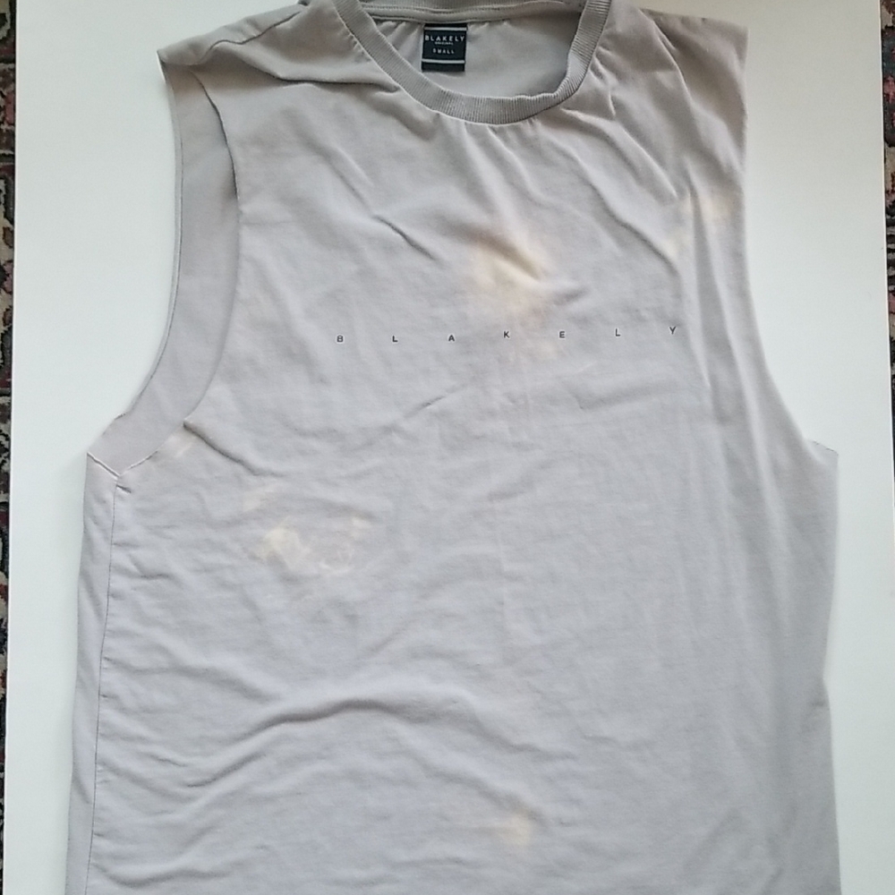 Blakely Gray Sleeveless Tie Dye Muscle T Size S
